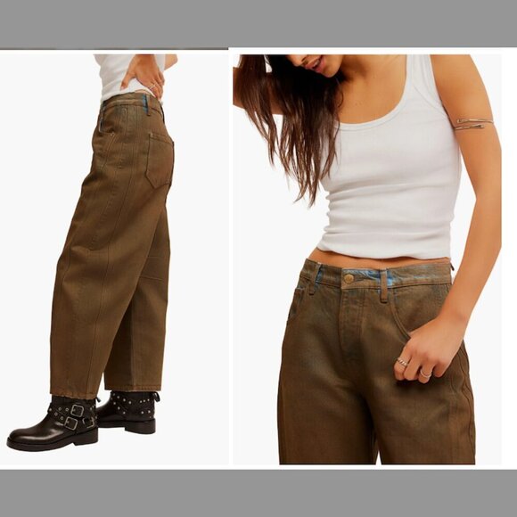 NWOT Free People/We The Free Good Luck Coated Jeans - Picture 4 of 8